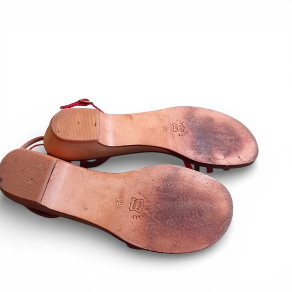 Browns Made in Italy Red Strappy Sandals - Size 38 (US 7.5/8) - With Box - Picture 7 of 13